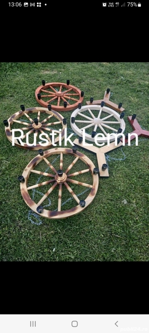 Lustre rustice din lemn  - imagine 10