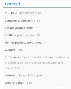 Scaun alb, polipropilena, picioare lemn - imagine 2