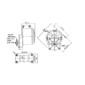 Motor electric pentru bicicleta cu perii, 24V - 250W - 1016Z - imagine 4