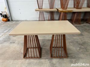 Mese lemn masiv și picioare fier forjat pentru mese - imagine 5