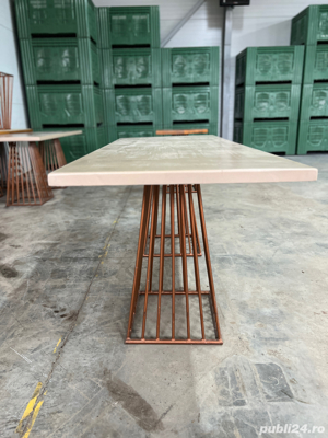 Mese lemn masiv și picioare fier forjat pentru mese - imagine 4