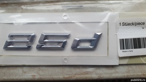 Set 3 embleme originale BMW "25d" 3D, autocolante, NOI! - imagine 3
