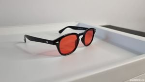 Ochelari de soare Moscot Lemtosh - Ochelari Johnny Depp Style - Rama neagra Lentile violet - imagine 2