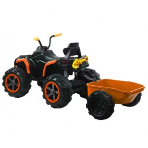 ATV electric Kinderauto BJ1289 2x 35W 12V cu scaun tapitat si remorca   - imagine 2