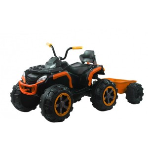 ATV electric Kinderauto BJ1289 2x 35W 12V cu scaun tapitat si remorca   - imagine 4