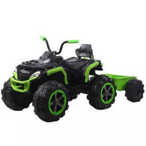 ATV electric Kinderauto BJ1289 2x 35W 12V cu scaun tapitat si remorca  