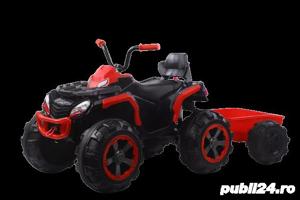 ATV electric Kinderauto BJ1289 2x 35W 12V cu scaun tapitat si remorca   - imagine 5