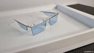 Ohcelari de soare Dreptunghiulari - Rama argintie Lentile albastre