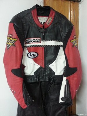 Costum moto 52 piele FLM din doua bucati