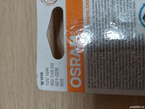 Bec pozitie Osram W16W 12V 16 W Alb 2 bucati - imagine 3