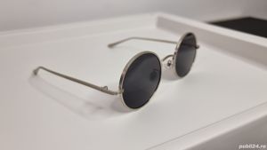 Ochelari de soare Rotunzi - Rama argintie Lentile negre