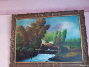 Pictură în ulei, peisaj inspirat din natură