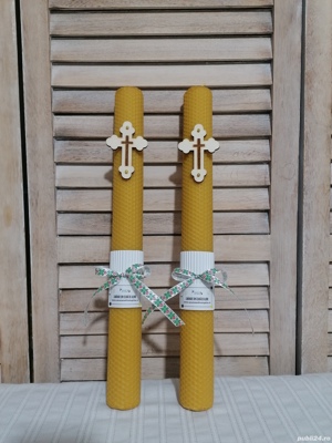 Lumanare din ceara Inviere mod fagure 41 4 cm