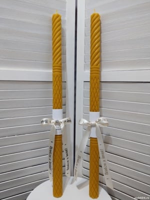 Lumanare din ceara Inviere - mod. sculptat 75/3.8 cm