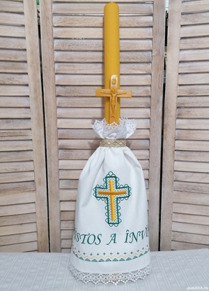 Lumanare din ceara Inviere - mod. fagure 80*4,5 cm stergar verde