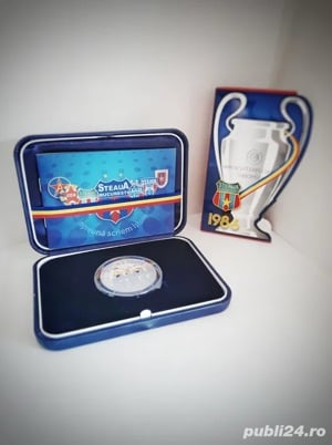 Medalie Steaua Bucuresti, 7 Mai 1986 Sevilla - editie limitata - Argint cu puritate de 999 la mie