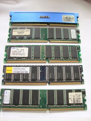 Lot de cinci placute DDR 1 (DDR 400)   rami pc desktop - imagine 2