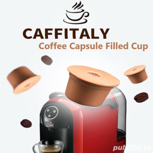 2 capsule reincarcabila,compatibil,Caffitaly,cu periuta si lingurita