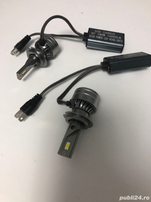 Set 2 becuri LED H7 V68 Tudis, Canbus, 180W, lumina alb-rece, 16.000 lumeni, fara eroare - imagine 3