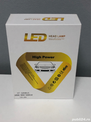 Set 2 becuri LED H7 V68 Tudis, Canbus, 180W, lumina alb-rece, 16.000 lumeni, fara eroare - imagine 4