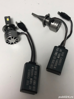 Set 2 becuri LED H7 V68 Tudis, Canbus, 180W, lumina alb-rece, 16.000 lumeni, fara eroare - imagine 6