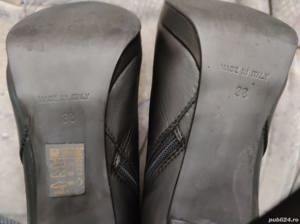 Cizme scurte cu toc piele naturala negre nr 38 Baldinini Italia - imagine 3