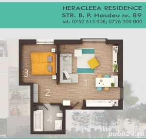 Dacia-Hasdeu-Tomis 3, Apartament 2 camere, 46 mp utili.  Boxa depozitare inclusa. - imagine 2