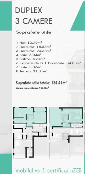 Dacia-Hasdeu-Tomis 3, Apartament 4 camere,  Penthouse 99 mp utili + 36 mp de terasa. - imagine 4