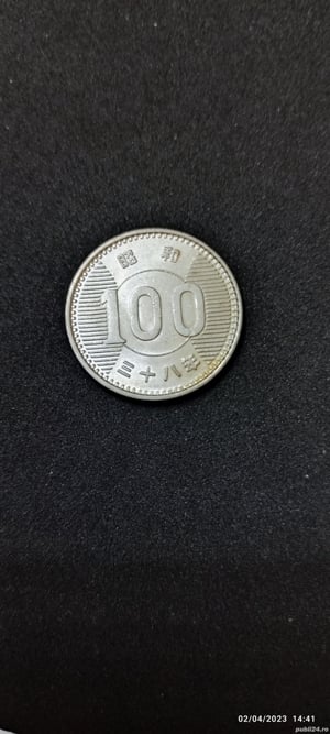 Moneda argint 100 Yen, JAPONIA, 1963 - imagine 4