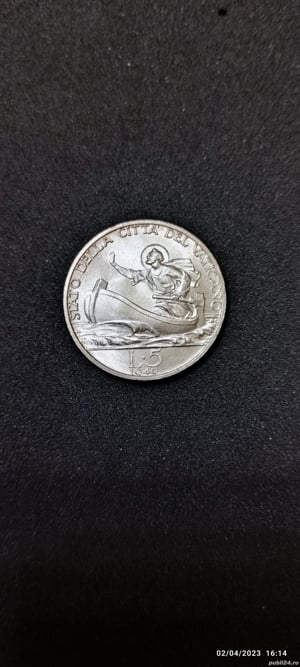 Moneda argint 5 Lire, VATICAN, 1940 - imagine 2