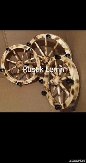 Lustre candelabre din lemn rustice  - imagine 8