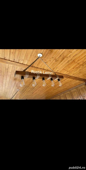 Lustre candelabre din lemn rustice  - imagine 4