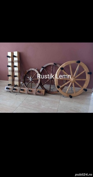 Lustre candelabre din lemn rustice  - imagine 6