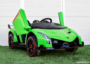Masinuta electrica pentru 2 copii Lamborghini Veneno 4x 45W 12V Green - imagine 2