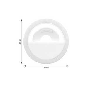 Inel luminos pentru selfie, acumulator, 3W, lumina alb/rece