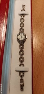 Ceas de damă din argint cu marcasite