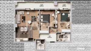 Apartament intabulat cu 3 camere 2 bai 2 balcoane si parcare proprie - imagine 13