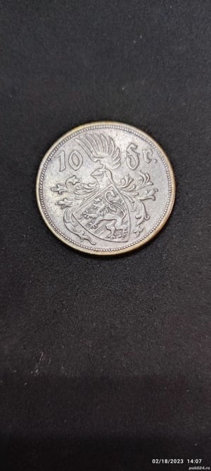 Moneda argint 10 Francs, LUXEMBURG, 1929 - imagine 2
