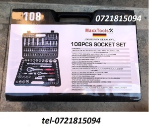 Trusa chei tubulare si cliket 108 piese chrome vanadium  - imagine 2