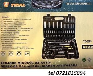 Trusa chei tubulare si cliket 108 piese chrome vanadium  - imagine 3