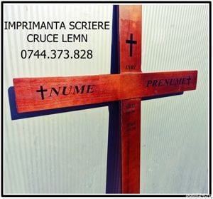 Imprimanta scriere / inscriptionare text cruce funerara lemn - imagine 3