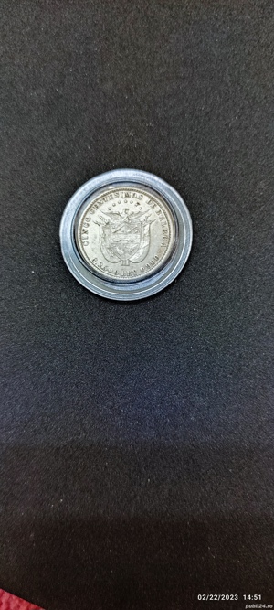 Moneda argint 5 Centesimos, PANAMA, 1904 - imagine 2