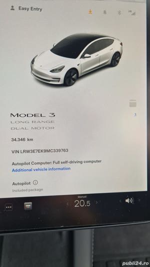 TESLA 3,AN 2022,DUAL MOTORS,Long Range,512 CP,60.000 KM,Acceleration Boost,Merita Vazuta - imagine 6