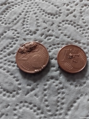 Monede foarte rare de 1 euro cent si 2 euro cent.4 000 lei moneda. 