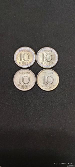 Monede argint 10 Ore, SUEDIA, 1954, 1956, 1958 - imagine 3