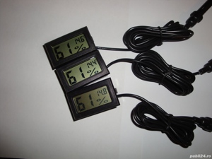 termometru digital cu hidrometru digital sonda pe fir lungime 1,5m - imagine 1