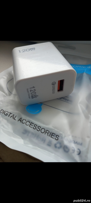 Vand Cap Incarcator Super Fast Charge, 120 W,pentru Huawei, Xiaomi,nou Nout. - imagine 3