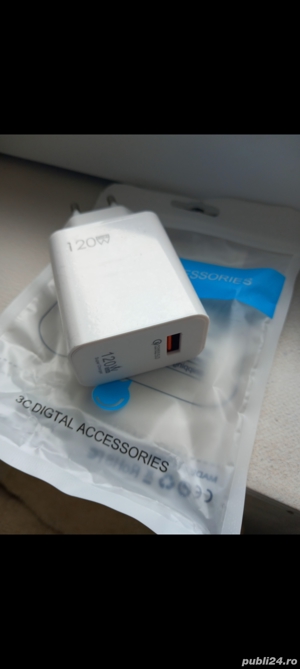Vand Cap Incarcator Super Fast Charge, 120 W,pentru Huawei, Xiaomi,nou Nout.
