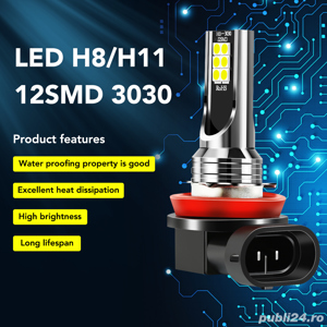 H1 H3 H7 H8 H11 Kit Becuri Led - 6000K - lumina alba - xenon