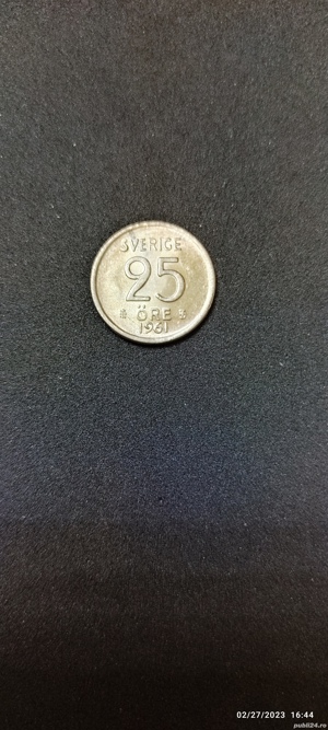 Moneda argint 25 Ore, SUEDIA, 1957 - imagine 4